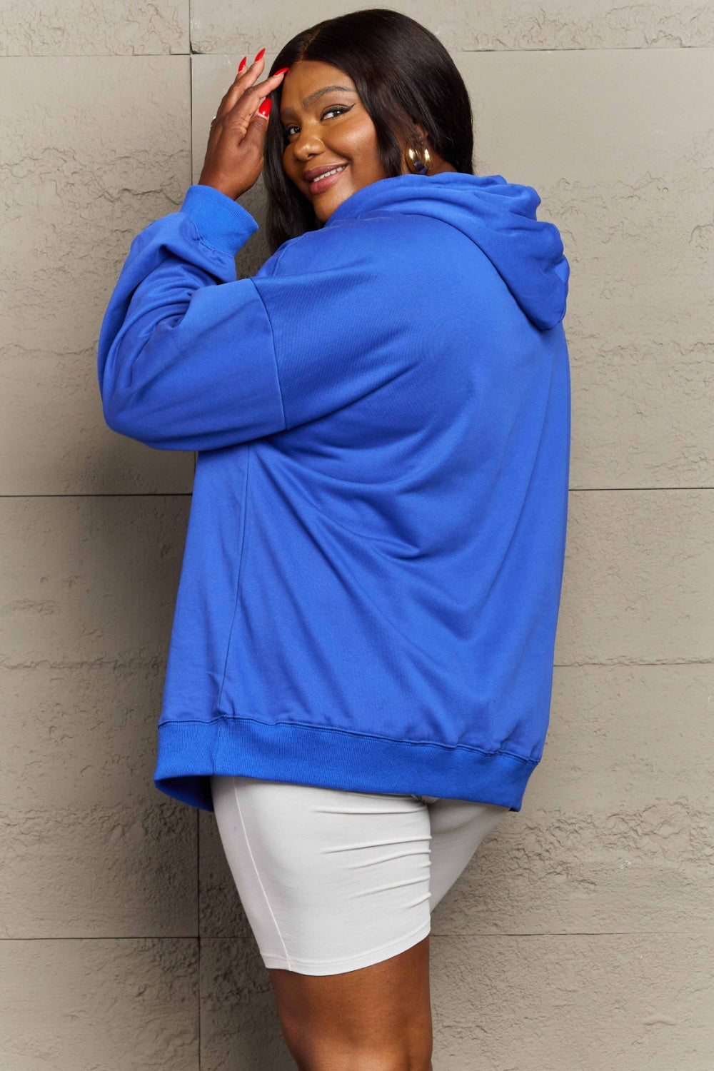 Full Size Drawstring Long Sleeve Hoodie