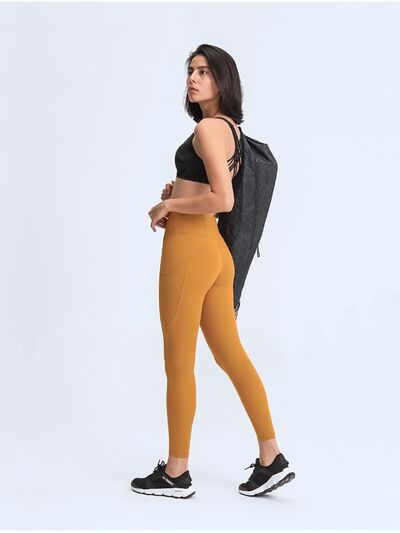 Double Take Wide Waistband Leggings with Pockets